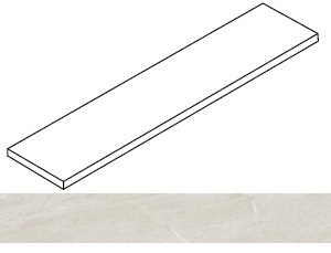 Ступень Forte dei Marmi Rock Tiffany White угловая левая 33x160