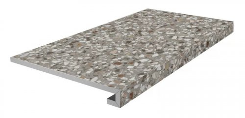 KM6060G0011RGCF Ступень фронтальная клееная Бричиола серый матовый обрезной 33x60x0,9