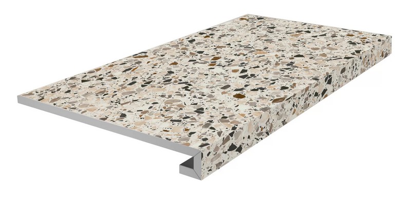 KM6060G0031RGCF Ступень фронтальная клееная Бричиола бежевый светлый матовый обрезной 33x60x0,9