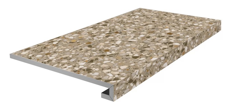 KM6060G0041RGCF Ступень фронтальная клееная Бричиола бежевый матовый обрезной 33x60x0,9