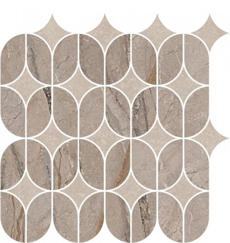 KMD2HID014BR Ифран наборный бежевый светлый глянцевый обрезной 30x32,5x0,9 декор