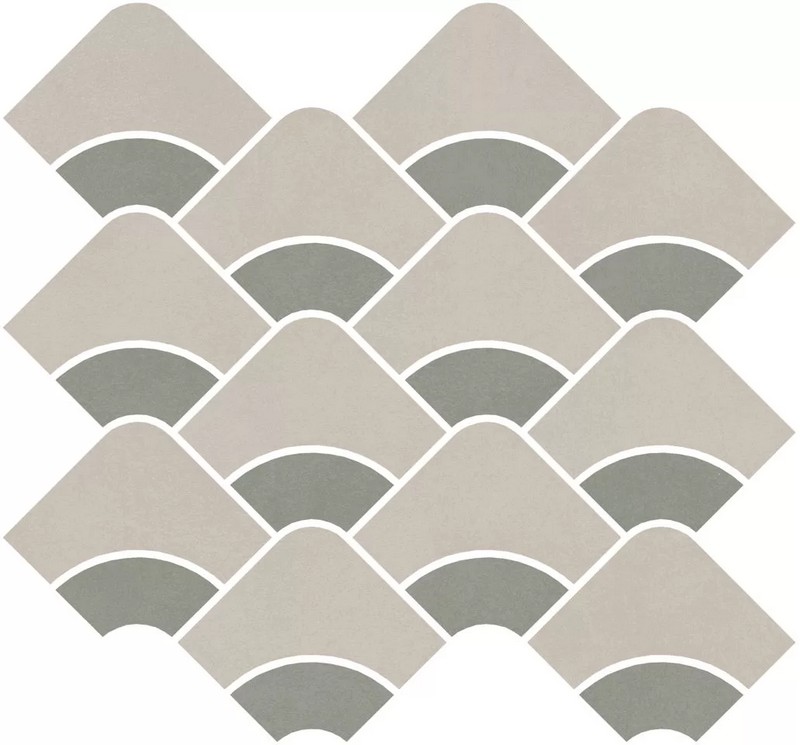 KMD2HID006BR Таделакт наборный бежевый светлый, зелёный матовый обрезной 30x28x0,9 декор