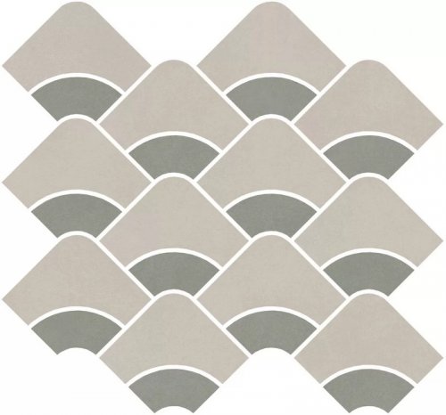 KMD2HID006BR Таделакт наборный бежевый светлый, зелёный матовый обрезной 30x28x0,9 декор