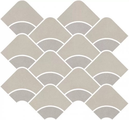 KMD2HID007BR Таделакт наборный бежевый светлый, серый матовый обрезной 30x28x0,9 декор