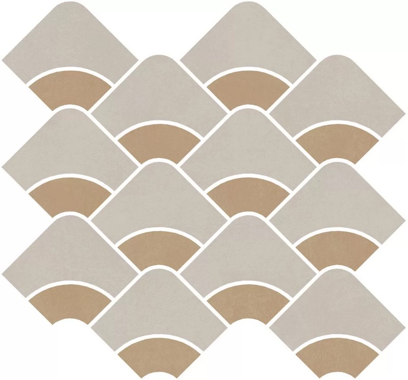 KMD2HID009BR Таделакт наборный бежевый светлый, жёлтый матовый обрезной 30x28x0,9 декор