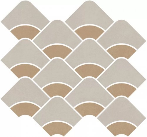 KMD2HID009BR Таделакт наборный бежевый светлый, жёлтый матовый обрезной 30x28x0,9 декор