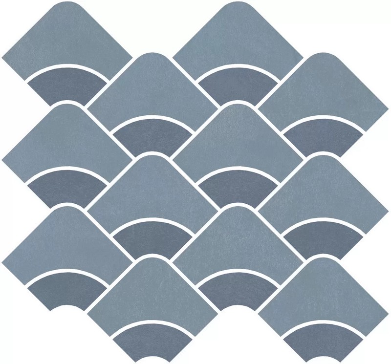 KMD2HID011BR Таделакт наборный синий светлый, синий матовый обрезной 30x28x0,9 декор