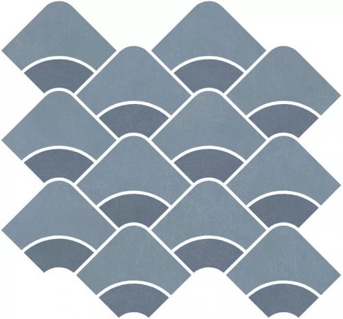 KMD2HID011BR Таделакт наборный синий светлый, синий матовый обрезной 30x28x0,9 декор