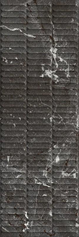 KM3090B0170R Тубкаль чёрный глянцевый структура обрезной 30x89,5x1,05 керамическая плитка