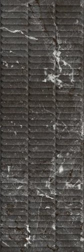 KM3090B0170R Тубкаль чёрный глянцевый структура обрезной 30x89,5x1,05 керамическая плитка