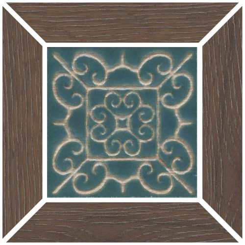 Декор Тровазо наборный коричневый темный матовый 13x13