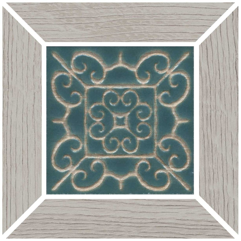 Декор Тровазо наборный серый светлый матовый 13x13