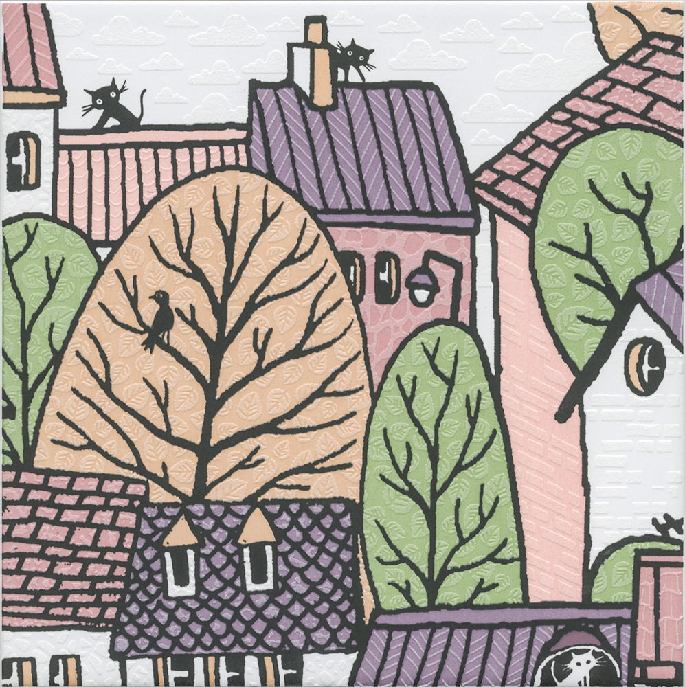 Декор Городок 1 матовый 20x20