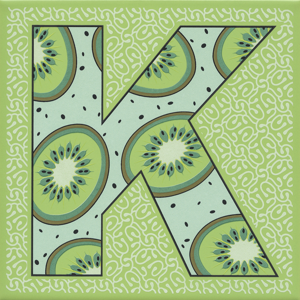 Декор Сад-огород Киви матовый 20x20