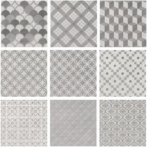 Керамогранит Карнаби-стрит Орнамент Серый 20x20
