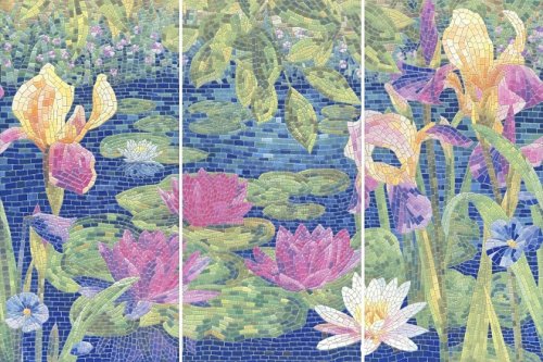 Панно Сад Моне (из 3-х плиток) 60x90