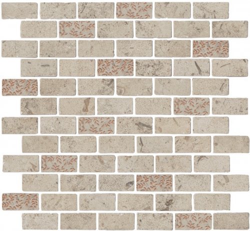 MBD014 Про Лаймстоун Антика 2 мозаичный бежевый матовый 32х30х0,9 декор (гранит)