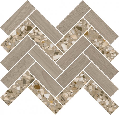 Декор Монтиони коричневый светлый мозаичный 34x35,5