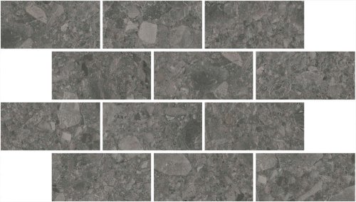 Декор Чеппо ди Гре мозаичный антрацит матовый обрезной 34,6x20x0,9