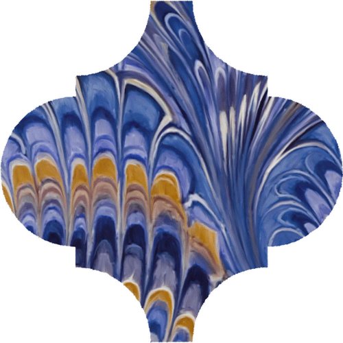 Декор Арабески Венеция синий матовый 6,5x6,5x0,69