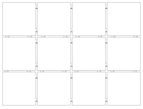 Конфетти белый матовый из 12 частей 9,8x9,8x0,7