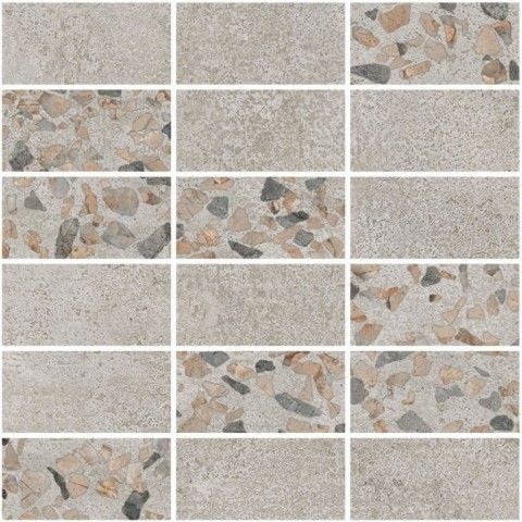 Beton-Terrazzo Мозаика Микс Темный Лаппато Ректификат 5х10 31,5х28