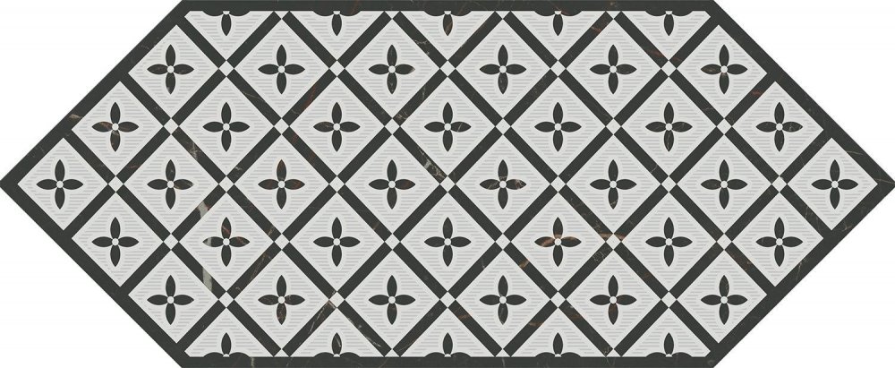 Декор Келуш 5 Черно-Белый 14х34