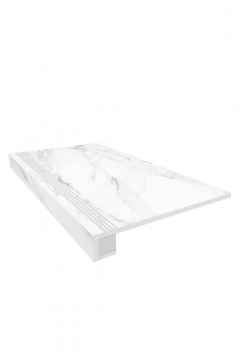 Комплект (Ступень SM01 (33x120) непол. (прямоугол. бортик) с насечками + Подступенок (14,5x120))