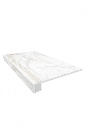 Комплект (Ступень SM02 (33x120) непол. (прямоугол. бортик) с насечками + Подступенок (14,5x120))